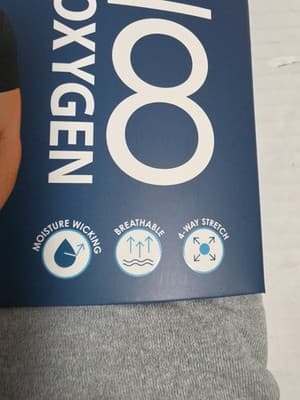 Oxygen Men's Performance 365 Crew Tee Grey Moisture Wicking Breathable XL/XXL - Thumbnail 4