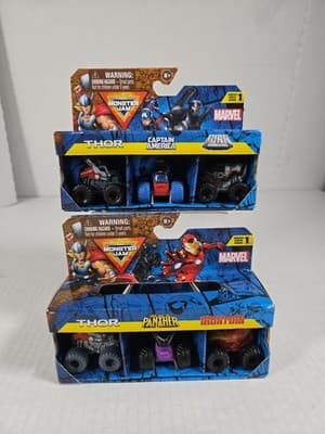 Monster Jam, Marvel Mini Monster Trucks 6-Pack (Full Set) Die-Cast Series 1 - Image 1