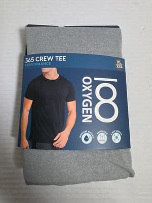 Oxygen Men's Performance 365 Crew Tee Grey Moisture Wicking Breathable XL/XXL - Image 1