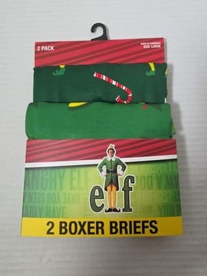 Elf Movie Boxer Briefs 2-Pack Men’s Size Large Christmas Buddy the Elf... - Image 1