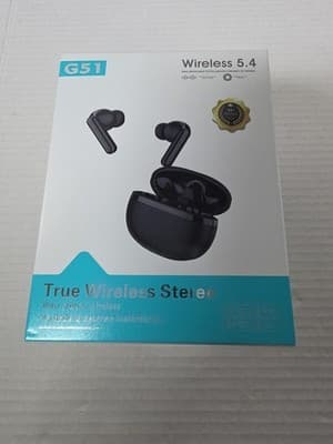 G51 True Wireless 5.4 Stereo Earbuds White NEW - Image 1