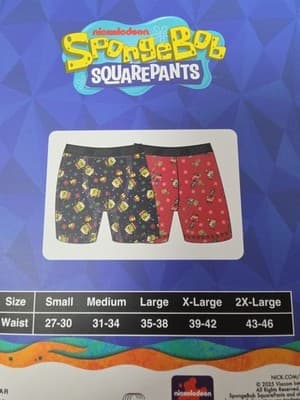 Nickelodeon SpongeBob SquarePants Mens Christmas Boxer Briefs 2 Pack Large - Thumbnail 5