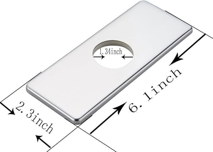 6 Inch Chrome Sink Hole Cover, 4" Hole Cover Deck Plate, Bathroom Faucet 2pcs - Thumbnail 2