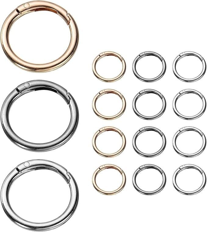 6 Pcs Trigger Spring O Rings, Snap Clip Welded Zinc Alloy Rings - Thumbnail 4