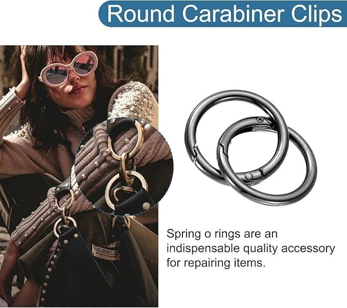 6 Pcs Trigger Spring O Rings, Snap Clip Welded Zinc Alloy Rings - Thumbnail 3
