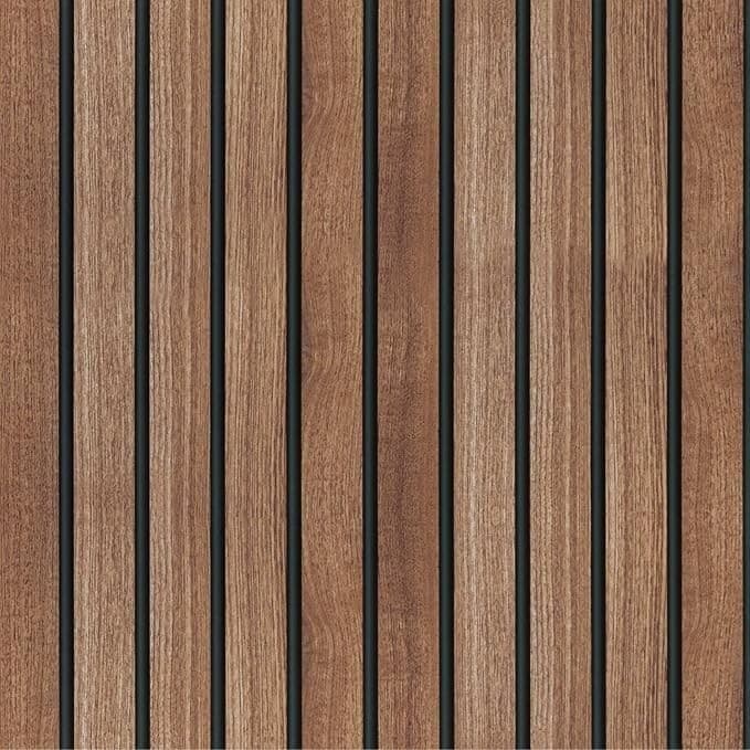 Wood Panel Wallpaper Peel and Stick Brown Striped Wood Slat 17.7 in X 118 in - Thumbnail 2
