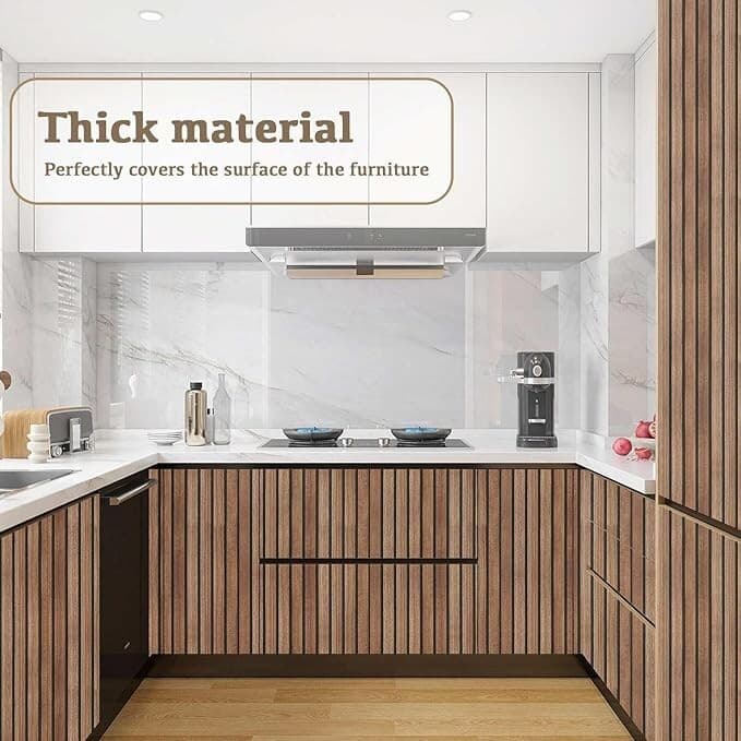 Wood Panel Wallpaper Peel and Stick Brown Striped Wood Slat 17.7 in X 118 in - Thumbnail 8