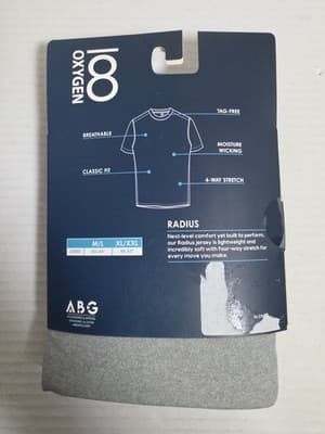 Oxygen Men's Performance 365 Crew Tee Grey Moisture Wicking Breathable XL/XXL - Thumbnail 2