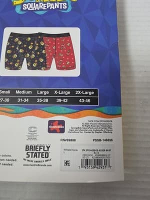 Nickelodeon SpongeBob SquarePants Mens Christmas Boxer Briefs 2 Pack Large - Thumbnail 6