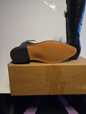 Masterson Boot Company RB885 Men’s 10.5EW Black With Silver Tips Western Cowboy - Thumbnail 6