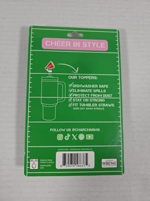 CharCharms Straw Toppers 4 Pk Go Team - Thumbnail 2