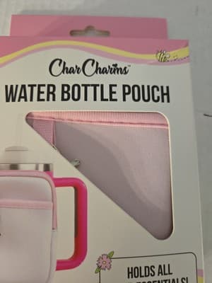 CharCharms Water Bottle Pouch Bag Travel Tumbler Pink NEW - Thumbnail 4