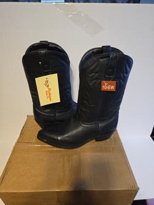 Masterson Boot Company RB885 Men’s 10.5EW Black With Silver Tips Western Cowboy - Thumbnail 2