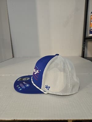 Philadelphia 76ers 47 Brand Trucker Blue Downburst Snapback Rope Hat Script - Thumbnail 4