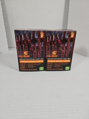 2 Pack Trick Or Treat Halloween Purple String Light 70 Lights - Image 1