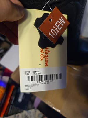 Masterson Boot Company RB885 Men’s 10.5EW Black With Silver Tips Western Cowboy - Thumbnail 5