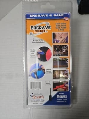 Engrave-It Pro Engraving Pen Tool Engrave Anything! Diamond Coated Tip Stencils - Thumbnail 4