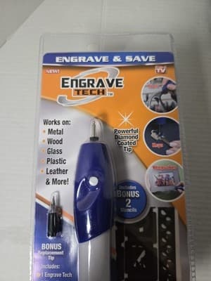 Engrave-It Pro Engraving Pen Tool Engrave Anything! Diamond Coated Tip Stencils - Thumbnail 2