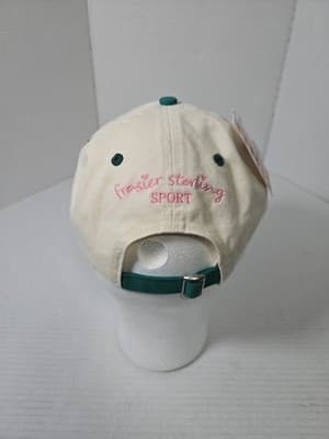 Frasier Sterling Sport Tennis Crest Baseball Cap Cream Green Adjustable Strap - Thumbnail 3