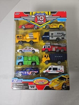 Suntoys Express Wheels 10 Pack Diecast Metal & Plastic Cars and Trucks Set - Image 1