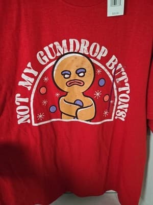 Shrek Novelty Christmas Tee 2XL NOT MY GUMDROP BUTTONS - Thumbnail 2