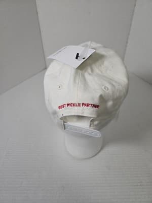 Pickleball Court King Embroidered White Adjustable Cap Hat - Thumbnail 3