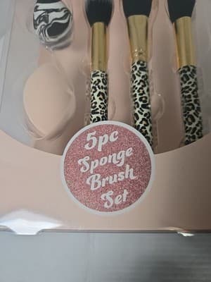 Brand New Studio Selection 5pc~Sponge Brush Set~Leopard Print/ Rose Gold Gift - Thumbnail 3