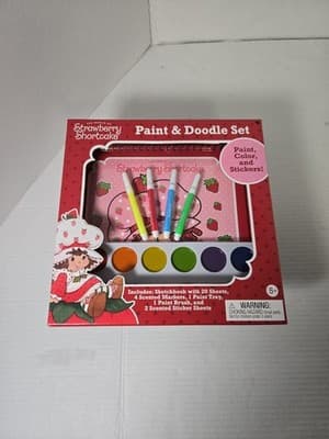 Strawberry Shortcake Set Paint and Doodle Set, Scented Stickers, New - Image 1