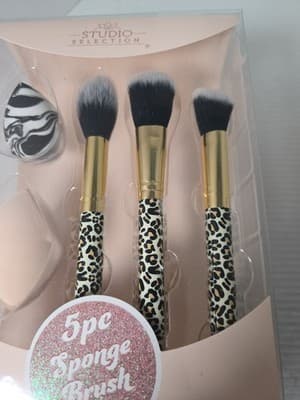 Brand New Studio Selection 5pc~Sponge Brush Set~Leopard Print/ Rose Gold Gift - Thumbnail 5