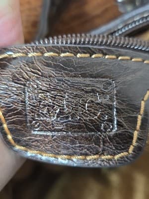 MC Madi Claire Tan/Dark Brown Color Crocodile Embossed Hand Bag Good - Thumbnail 7