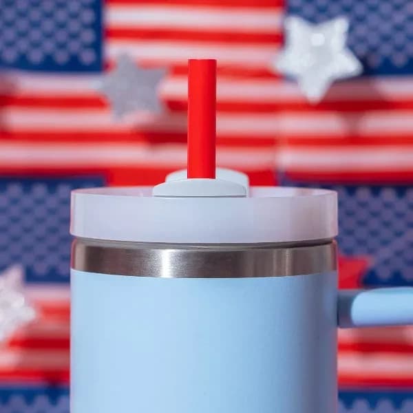 CharCharms 6pk 40oz Americana Pattern Tumbler Straws NEW - Thumbnail 4