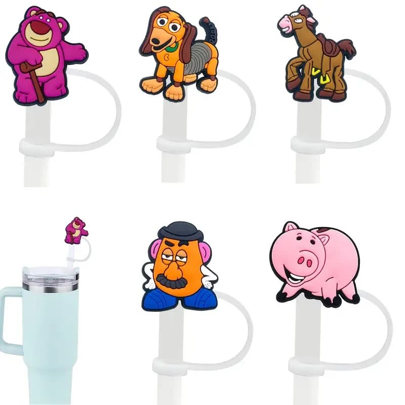 10pcs Toy Story Straw Cover Caps 10mm Reusable Plastic Toppers for 30&40oz Cups - Image 1