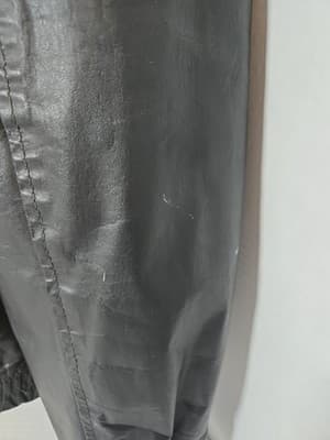 Mens Soft Genuine Leather Jacket Pockets Solid Black Line Size 44R - Thumbnail 3