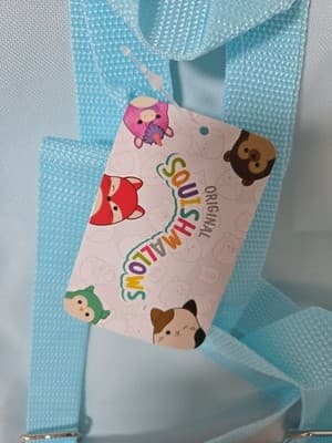 Squishmallows Girl's Blue Cow Mini Backpack Fuzzy Velour 11" Glitter Rainbow NWT - Thumbnail 4