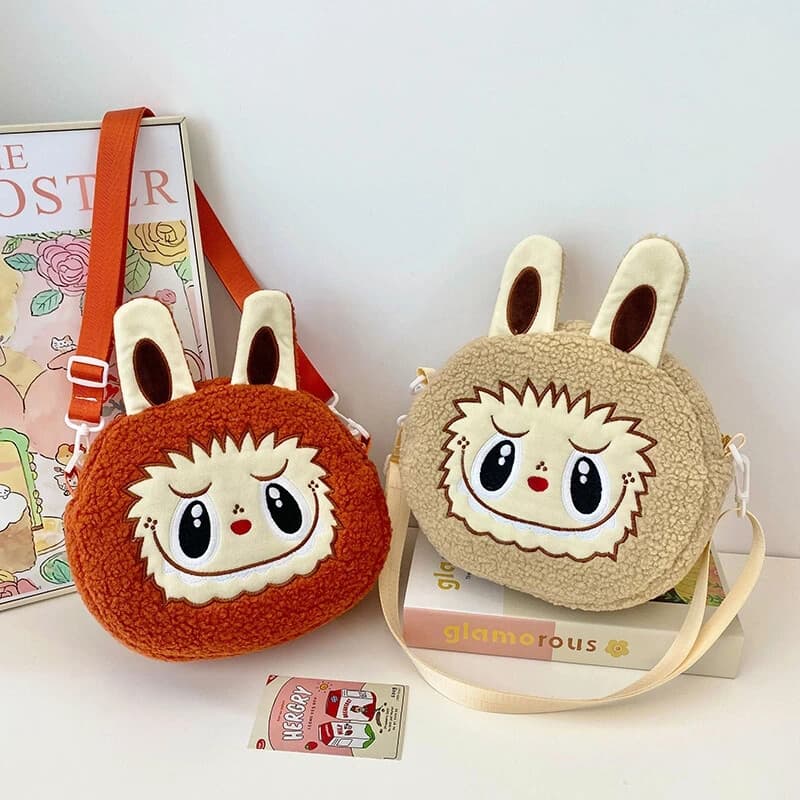 Crossbody Bag Plush Wallet Mobile Bag Cartoon Women Shoulder Bag Casual Gray NEW - Thumbnail 4