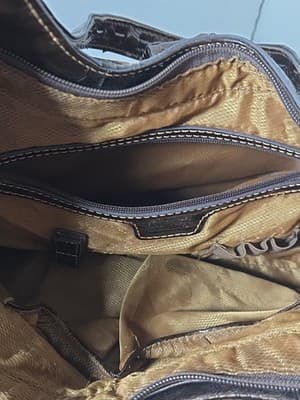 MC Madi Claire Tan/Dark Brown Color Crocodile Embossed Hand Bag Good - Thumbnail 9