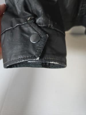 Mens Soft Genuine Leather Jacket Pockets Solid Black Line Size 44R - Thumbnail 5