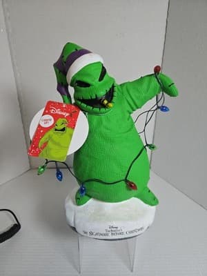 NEW Disney The Nightmare Before Christmas Oogie Boogie Light-Up Garden Statue - Image 1