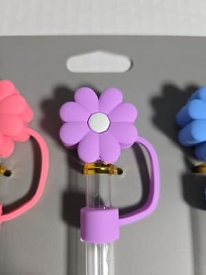 Set of 3 Tumbler Straw Toppers With Reusable Straws For 30/40oz Stanleys NEW - Thumbnail 3