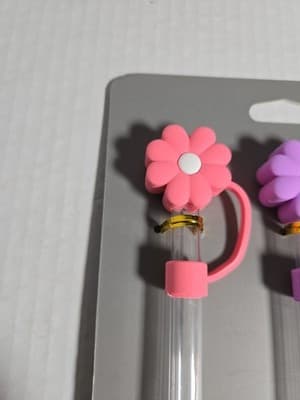 Set of 3 Tumbler Straw Toppers With Reusable Straws For 30/40oz Stanleys NEW - Thumbnail 2