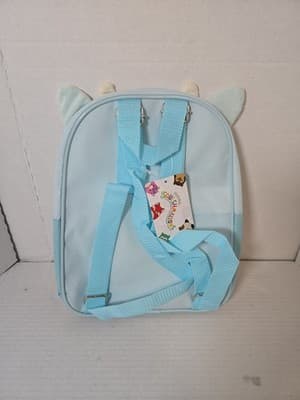 Squishmallows Girl's Blue Cow Mini Backpack Fuzzy Velour 11" Glitter Rainbow NWT - Thumbnail 2