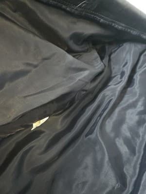 Mens Soft Genuine Leather Jacket Pockets Solid Black Line Size 44R - Thumbnail 9