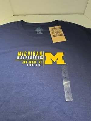 Michigan Wolverines S/S Shirt Mens L Blue Rivalry Threads 91 Apparel NEW - Image 1
