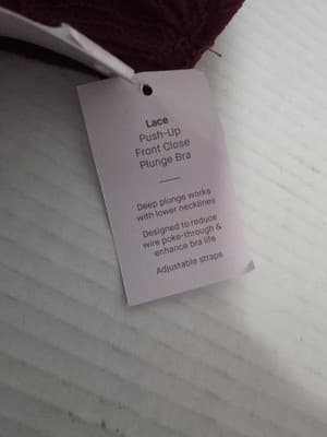 NWT Auden Red Laced Push-Up Plunge Coverage Underwire Bra Size 46C - Thumbnail 8