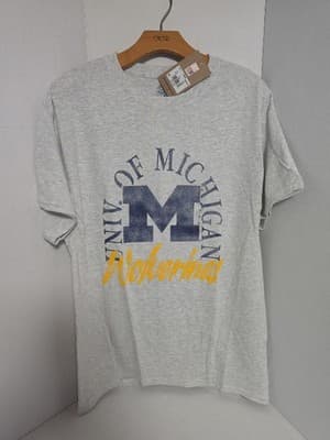 Michigan Wolverines S/S Shirt Mens L Gray Rivalry Threads 91 Apparel NEW - Image 1