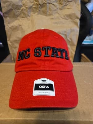 NC State Wolfpack Baseball Cap Red Adjustable Snapback Hat Fan Favorite OSFA