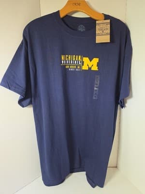 Michigan Wolverines S/S Shirt Mens XL Blue Rivalry Threads 91 Apparel NEW - Image 1