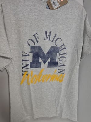 Michigan Wolverines S/S Shirt Mens L Gray Rivalry Threads 91 Apparel NEW - Thumbnail 2