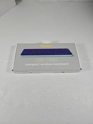 Heyday Blue Bluetooth Wireless Keyboard Windows Mac PC Laptop Silent Typing New - Image 1