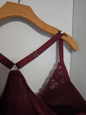 NWT Auden Red Laced Push-Up Plunge Coverage Underwire Bra Size 46DD - Thumbnail 4